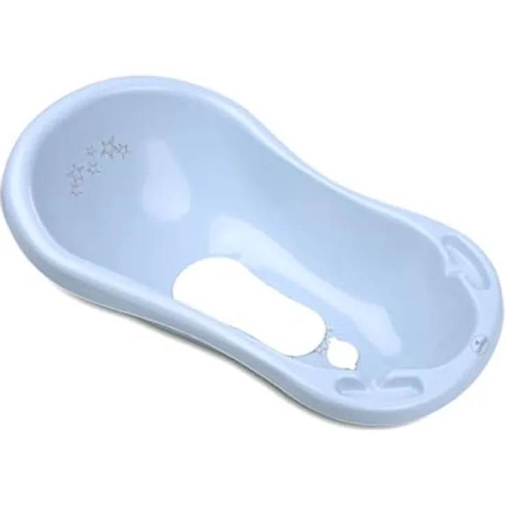 Lorelli Babybadewanne 1013046 mit Wasserablauf 84 cm, ergonomische Form, hellblau
