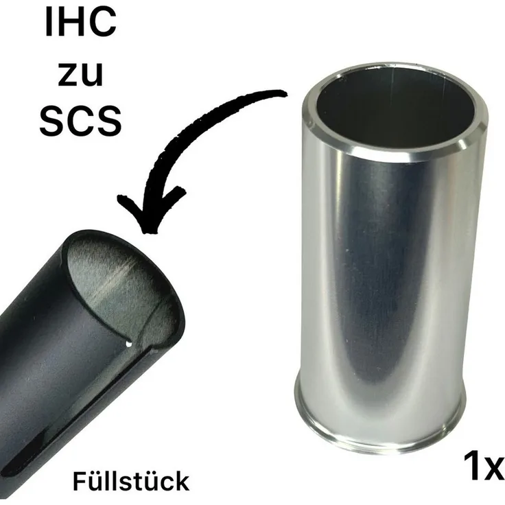 Ethic DTC Füllstück Adapter, Aluminium 28mm, für IHC Lenker - Silber