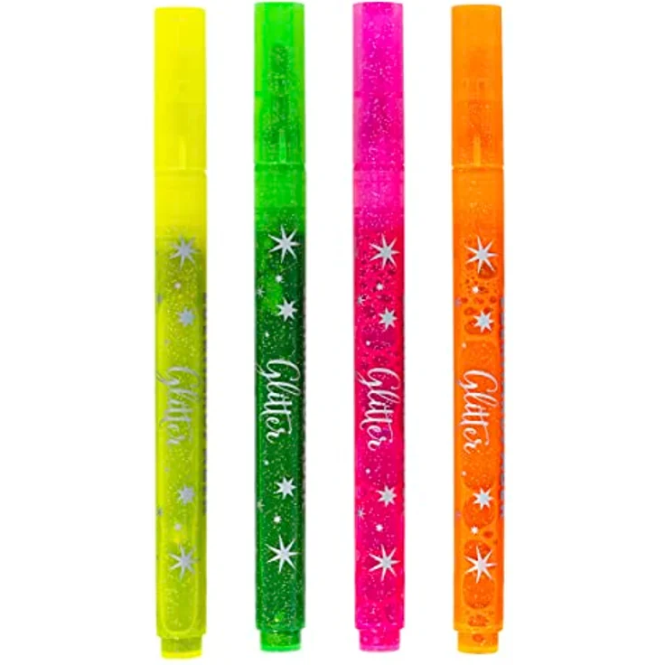 Eberhard Faber 551404 Textmarker mit Keilspitze, in Neon Farben mit Glitzer, 4er Etui, bunt – Bild 2