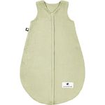 Julius Zöllner Musselin Sommerschlafsack lime, Größe 60 | aus weicher Musselin Baumwolle, sicher und schadstoffgeprüft, ideal für warme Sommernächte