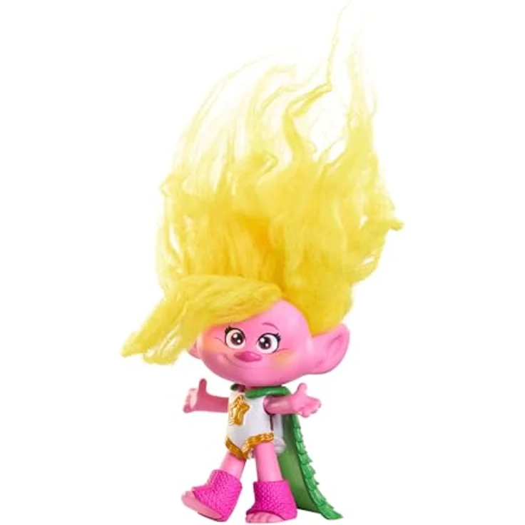 DREAMWORKS TROLLS Gemeinsam Stark – Puppen Königin Poppy, Viva, Branch, Guy Diamond mit Tiny Diamond mit Plüschhaar und 5 Gelenke, für Kinder ab 3 Jahren, HNF07 – Bild 3