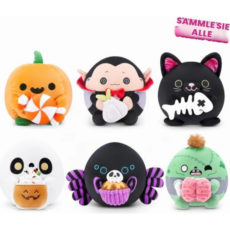 Snackles Halloween Serie 1, 20 cm großes Plüschspielzeug (Zack) von ZURU, Zombie mit Gehirn und Snack-Accessoire – Bild 2