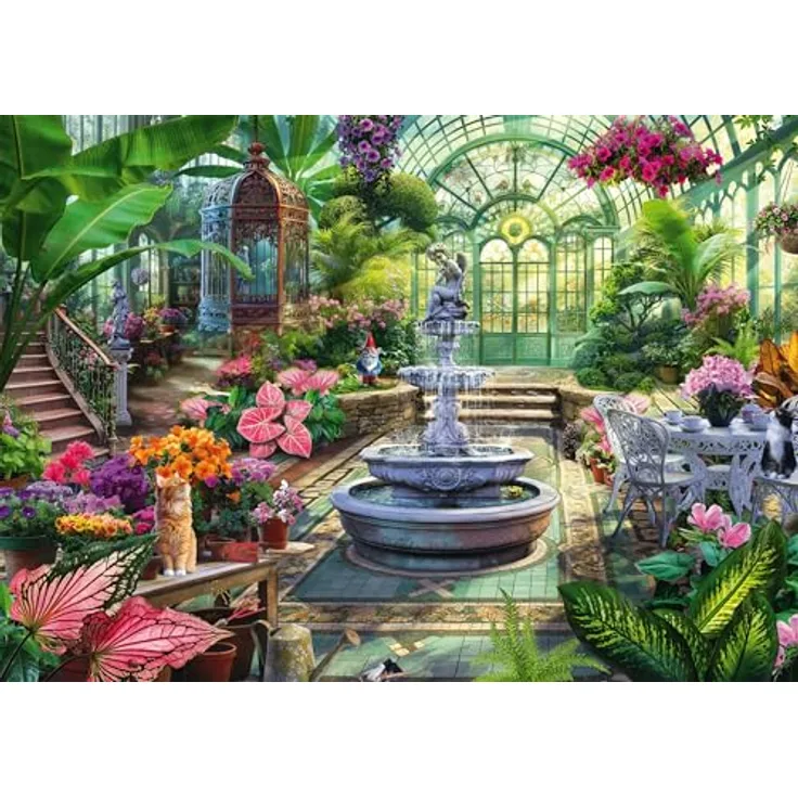Schmidt Spiele 58633 Viktorianisches Gewächshaus Puzzle, 1000 Teile mit perfekter Passgenauigkeit und spiegelfreiem Mattlack, 69,3 x 49,3 cm