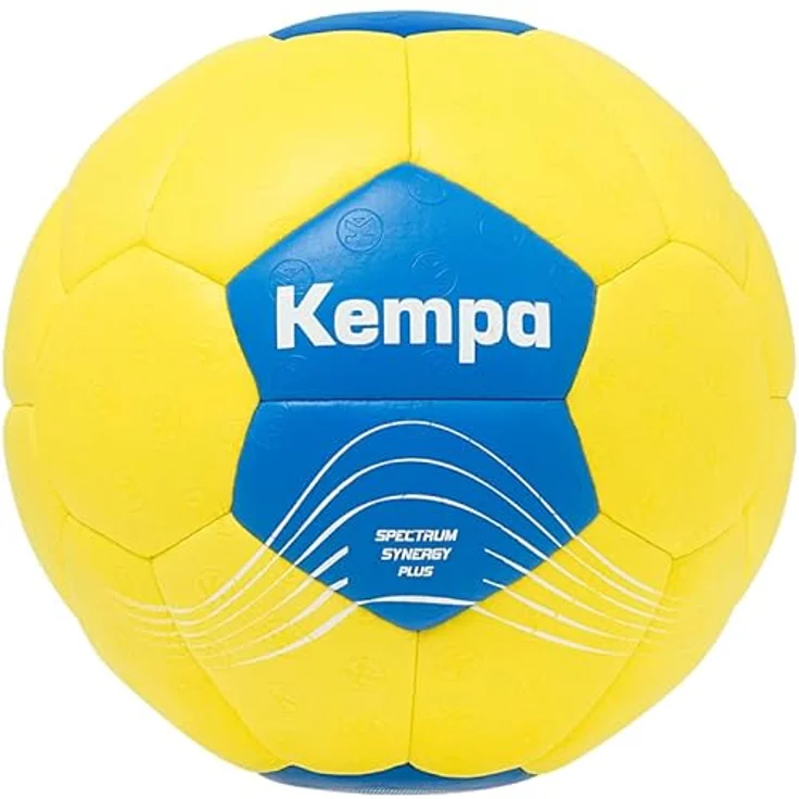 Kempa Spectrum Synergy Plus Handball Spiel- und Trainingsball mit einzigartiger 30-Panel-Konstruktion - für jede Altersklasse geeignet - Farbe: sweden gelb/sweden blau – Bild 1