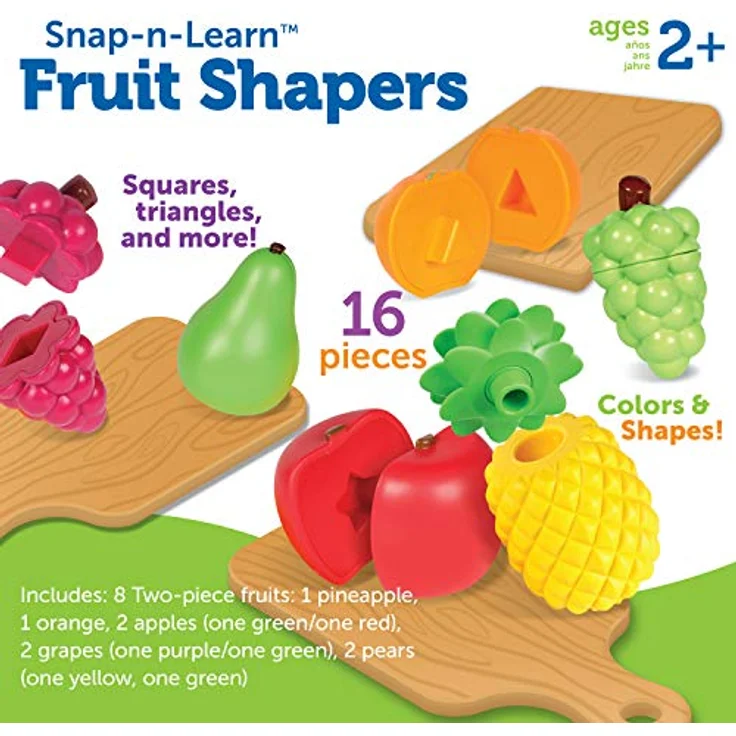 Learning Resources LER6715 Snap-n-Learn Geometrie-Obst, Feinmotorik-Spielzeug für Kleinkinder, ab 2 Jahren, Mehrfarbig – Bild 7