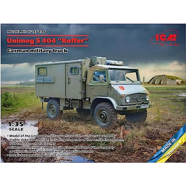 ICM Unimog S 404, Modellfahrzeug mit Kofferaufbau, deutscher Militärlastwagen – Bild 7
