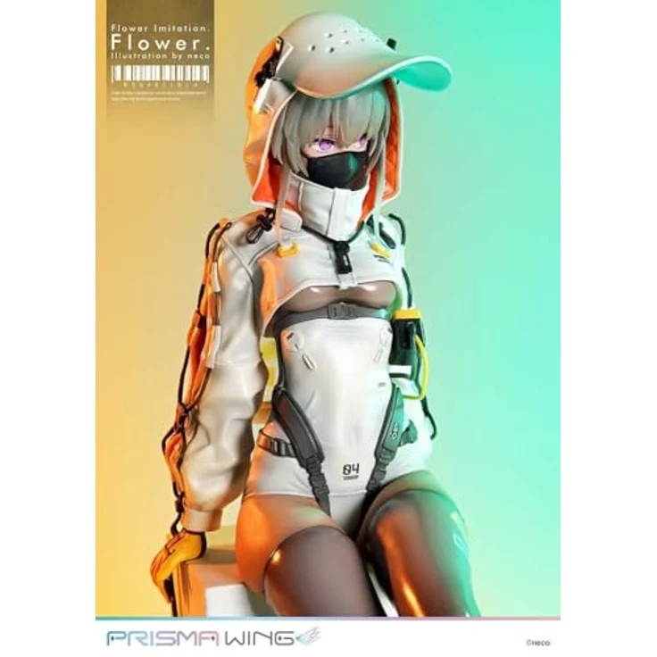 Prime 1 Studio Flower Imitation Prisma Wing PVC Statue 1/7, 28 cm, mit maskiertem und unmaskiertem Gesichtsteil, aschgraue Haare, Blumenmotivierte Basis – Bild 6
