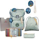 DerDieDas ErgoFlex Easy Exklusiv Neon Schulranzenset 5-teilig Grey Planet - Ergonomisch gepolsterter Schulranzen für Schulanfänger