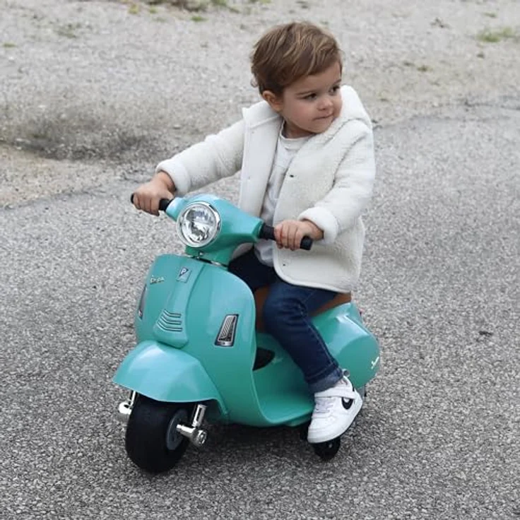 TURBO CHALLENGE 119151 Gepäckträger Vespa GTS Elektro-119151 – Wassergrün – Akku 6 V + USB-Ladegerät im Lieferumfang enthalten – Gewicht max. 25 kg – ab 2 Jahren, L – Bild 8