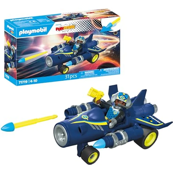 PLAYMOBIL Fun Stars Rasender Space-Jet, Spielzeugauto mit Rückzugmotor & Schießfunktion, ab 4 Jahren, 71717
