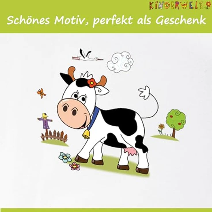KiNDERWELT Babywanne 100 cm - Baby Badewanne mit Funny Farm Motiv, BPA-frei, für Babys und Neugeborene, weiß – Bild 2