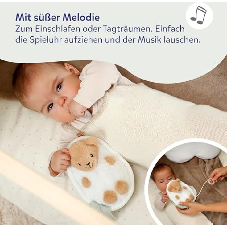 BABY Born Spieluhr Teddy 18cm Plüsch-Bär in Badewanne, herausnehmbares Musikmodul, waschbar – Bild 3