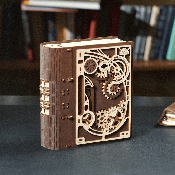 UGEARS Ugears Book of Secrets l 3D-Puzzle mit Zahlenkombination, 263 Puzzleteile, Holz – Bild 1