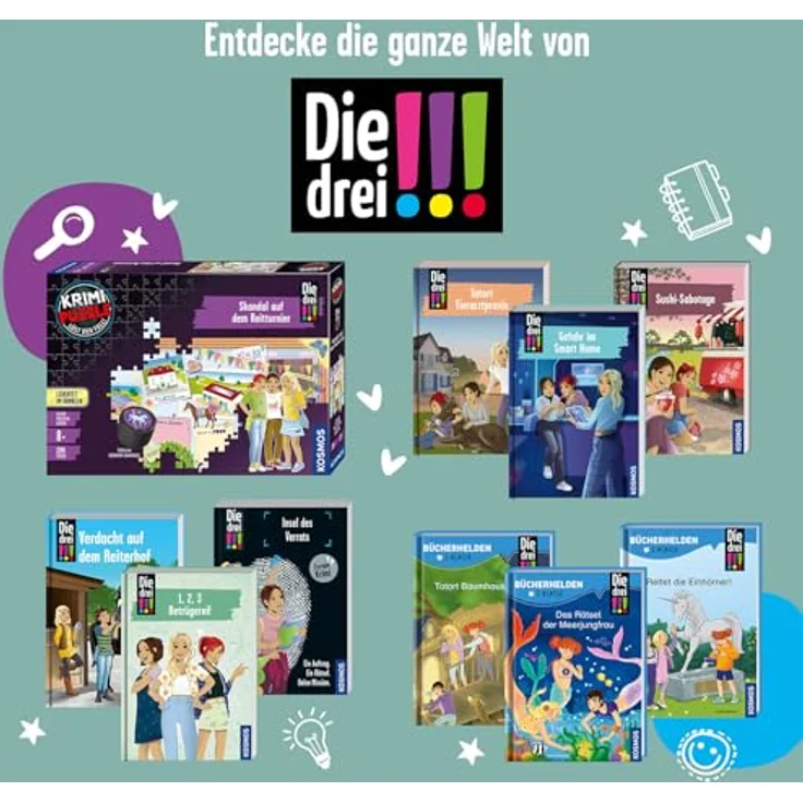 Kosmos 632557 Die drei !!! Adventskalender 2024, mit 24 Detektiv-Gimmicks, Spielzeug-Adventskalender für Kinder ab 8 Jahre – Bild 5