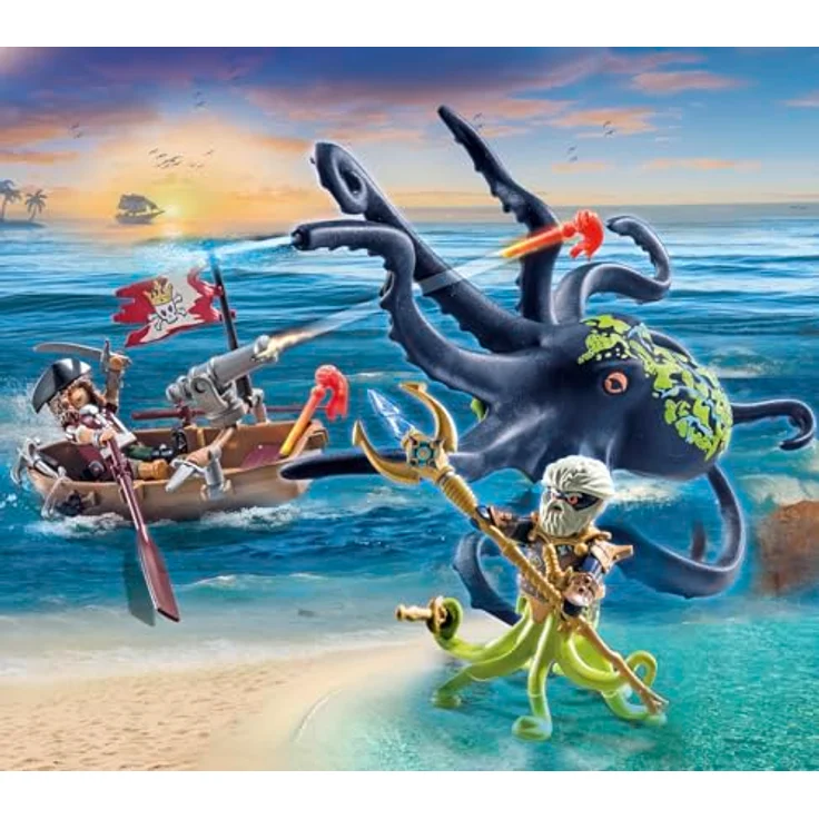 PLAYMOBIL Pirates 71419 Kampf gegen den Riesenoktopus ab 4 Jahren, Spielfiguren-Set in hochwertiger Qualität – Bild 3