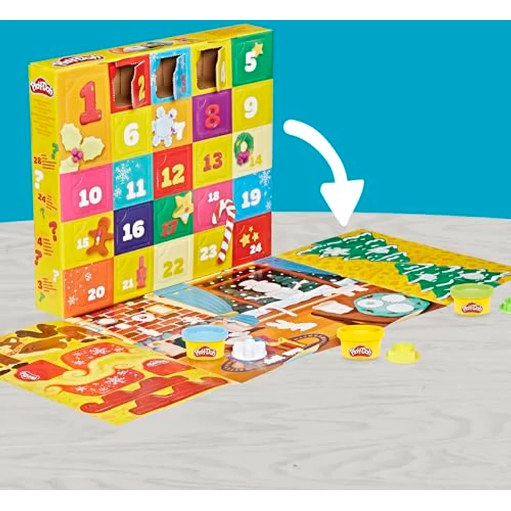 Hasbro Play-Doh Holiday Adventskalender, 24 Überraschungsgeschenke mit Play-Doh-Dosen und Zubehör – Bild 11