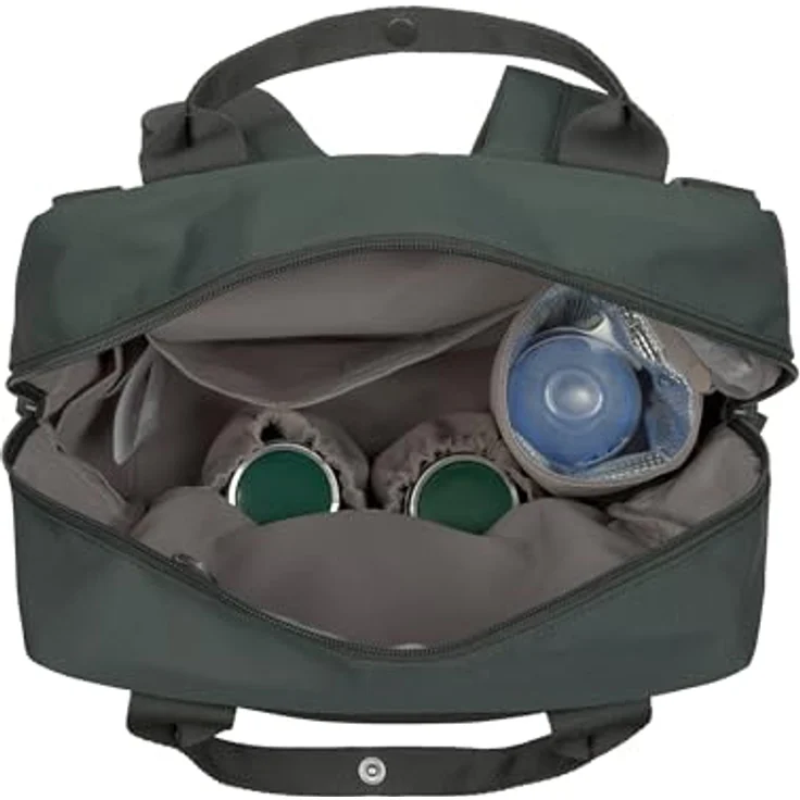 LÄSSIG Vividal Backpack, Wickelrucksack mit Wickelunterlage, Kinderwagenbefestigung und Flaschenhalter, dunkeloliv – Bild 2