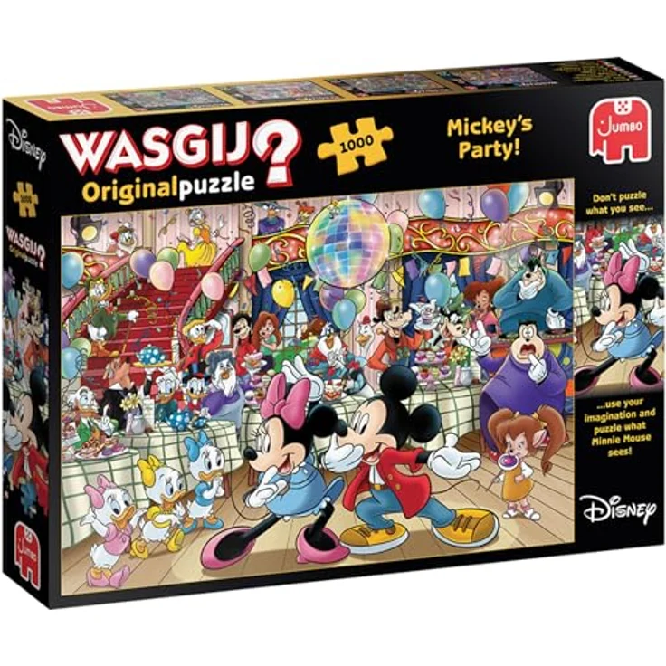 Wasgij Original Disney - 1000 Teile Puzzle "Mickey's Party" mit Disney-Charakteren, einmaliger Twist – Bild 1