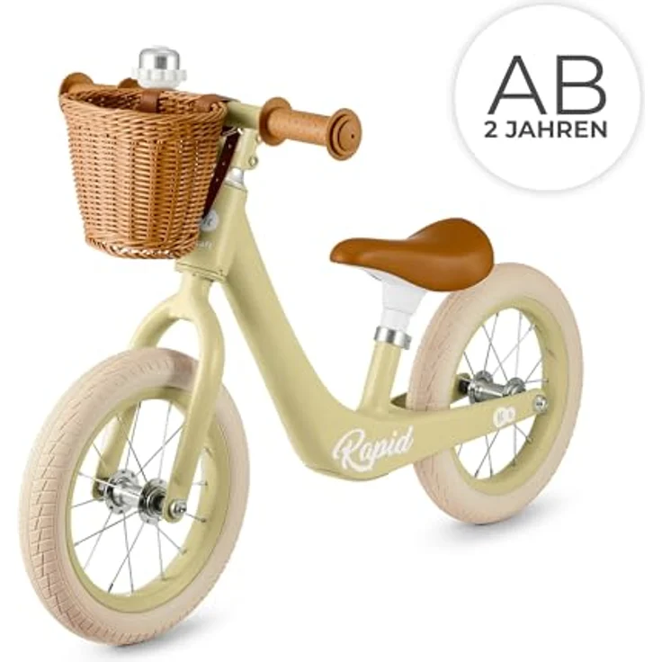 kk Kinderkraft RAPID2 Laufrad aus Metall, Retro-Stil, verstellbarer Sitz, 30 cm Räder, Pastellfarben – Bild 3