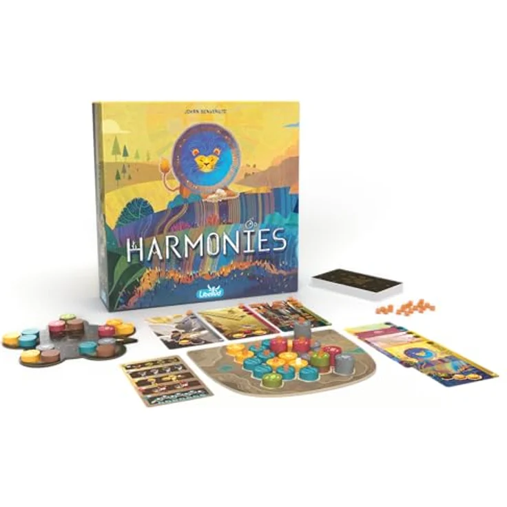 Libellud Harmonies Brettspiel – Erstellen Sie Oneirische Landschaften! Strategisches und poetisches Gameplay, inklusive Solo-Version, 42 wunderschön illustrierte Karten, 120 Holzspielsteine – Bild 4