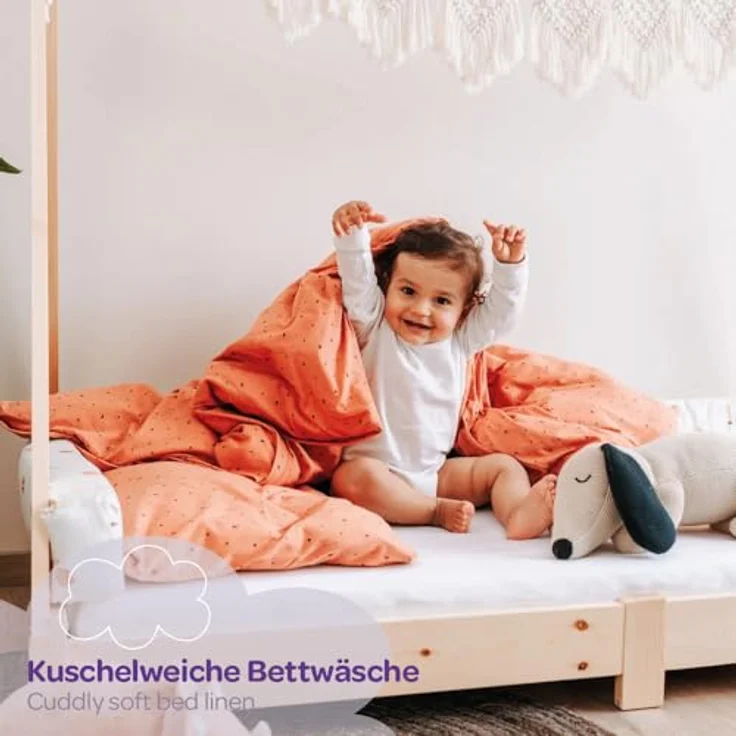 Träumeland TRÄUMELAND – Bettwäsche aus Baumwoll-Jersey | Weiche Babybettwäsche aus 100% Baumwolle | Atmungsaktiv, Öko-Tex 100 zertifiziert, pflegeleicht – Bild 5