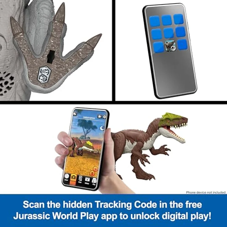 Jurassic World REBIRTH Spinosaurus, Actionfigur mit Tail Thrasher Attacke und digitaler AR-Erweiterung – Bild 6
