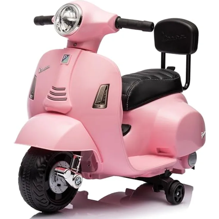 Sun Baby Vespa Elektroroller Elektrofahrzeug Kinderfahrzeug Scooter (Rosa mit Rückenlehne)