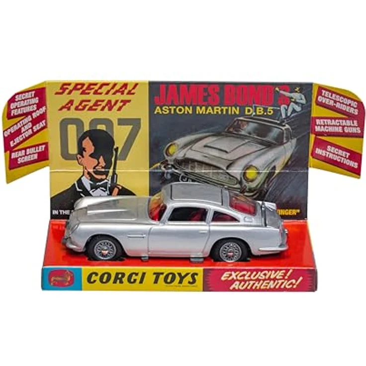 Corgi RT26101S James Bond Aston Martin DB5, silbernes Druckgussmodell mit detaillierter Fahrzeugnachbildung – Bild 2