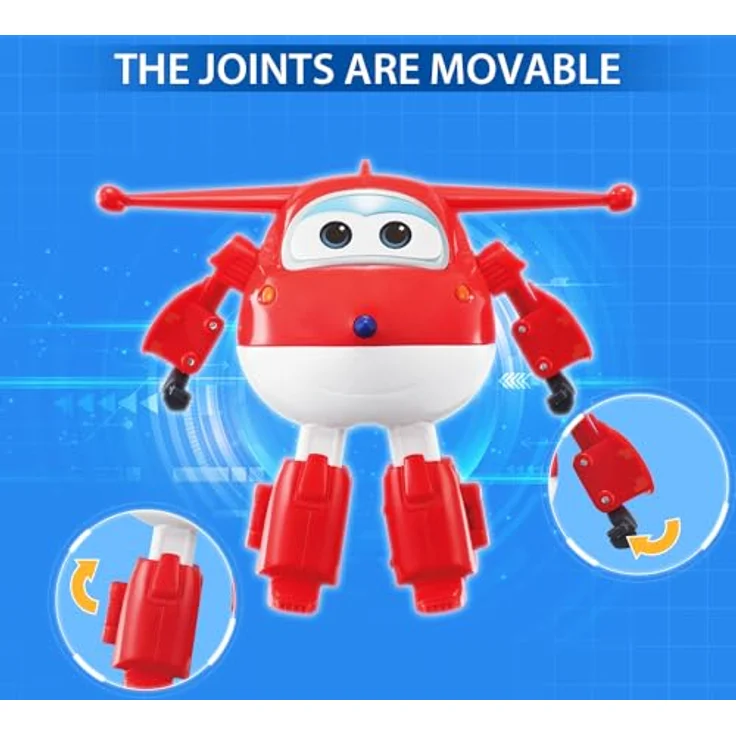 Super Wings Jett, Iron Power Super Ball, 12,7 cm verwandelbares Flugzeug und Roboter-Spielzeug für Kinder, bewegliche Gelenke, ab 3-8 Jahren – Bild 4