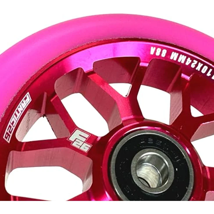 Fantic26 Stuntscooter Fantic26 Spy7 Stunt-Scooter Rolle 110mm Abec11 Pink /Pu Pink, Aluminiumlegierung, ABEC-11 Kugellager, 88A Härte – Bild 3