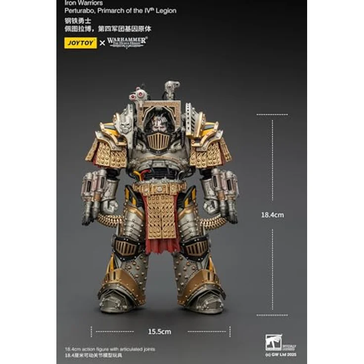 Joy Toy Warhammer The Horus Heresy, Actionfigur Iron Warriors Perturabo Primarch der IV. Legion, 28 cm mit Zubehör – Bild 9