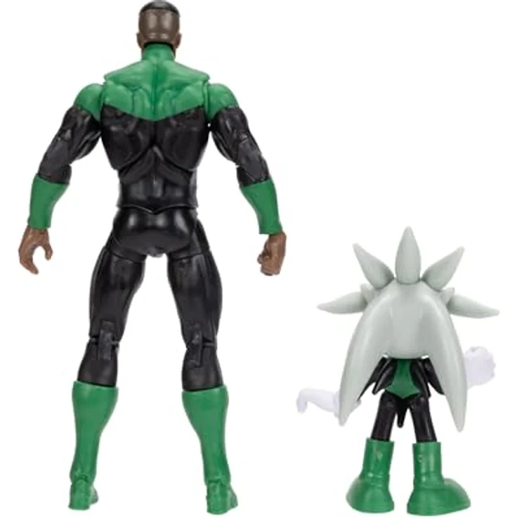 Sonic The Hedgehog DC x Sonic Silver als Green Lantern und Classic Green Lantern Actionfigur Multipack, Jakks Pacific, 6cm und 13cm, hochbeweglich mit detaillierter Sammlerverpackung – Bild 5