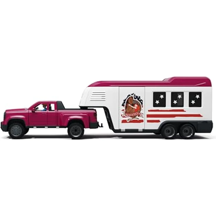 Schleich Lakeside Truck mit Anhänger - robustes Dually Truck-Set für Pferdeabenteuer, inkl. Zubehör – Bild 2