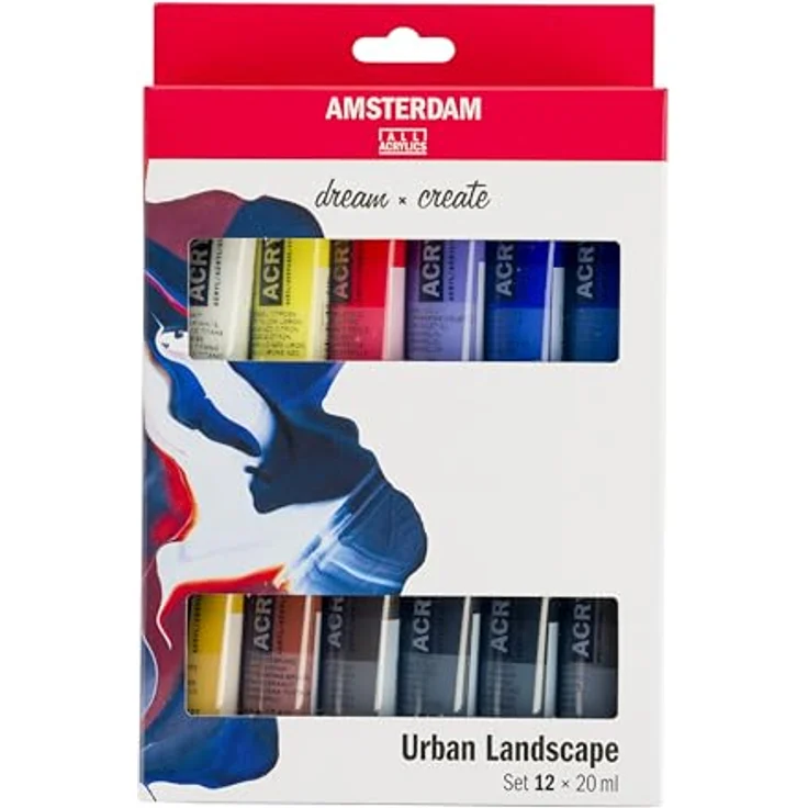 Amsterdam Standard Serie Acrylfarben Set Stadtlandschaft, 12 x 20 ml Tuben, vielseitige Mischfarben für Urban Sketching – Bild 1