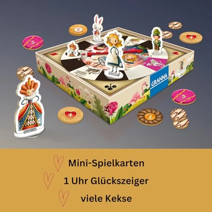 HUCH! Alice im Wunderland Kinderspiel, strategisches Familienspiel für 2-4 Spieler ab 6 Jahren, mit zauberhaftem Material und liebevoll illustrierten Details – Bild 4