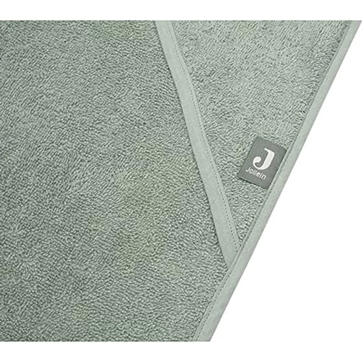 Jollein Kapuzenhandtuch Badetuch Frottee 100x100 cm in Ash Green, ideal zum Einkuscheln nach dem Baden – Bild 2