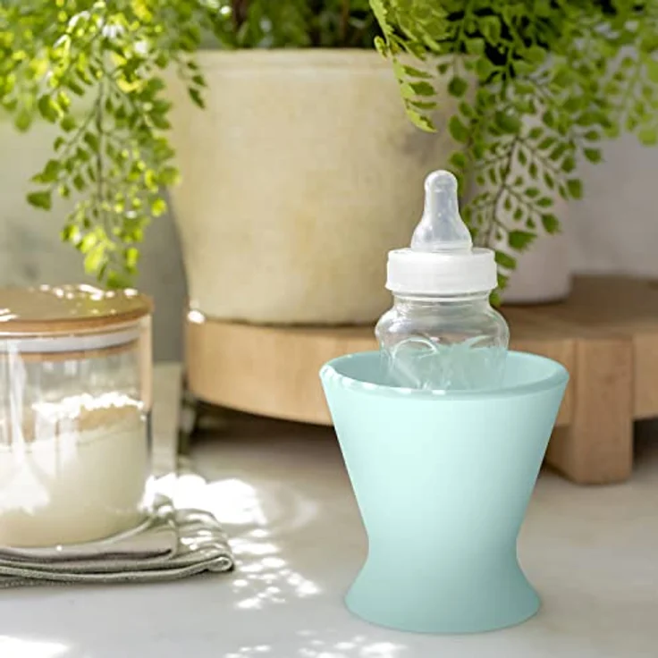 Ingenuity Bokee Babyflaschenhalter Hands Free - EIN-Hand-Flasche oder Trinkbecher Vorbereitung für Baby bis Kleinkind, Grünblau – Bild 4