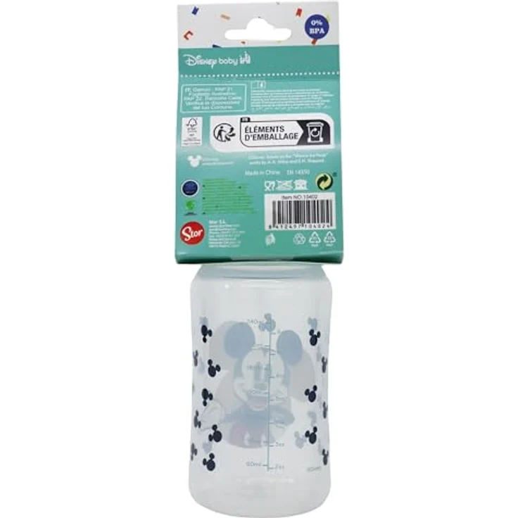 Stor Weithalsflasche 240 ml, Silikon Sauger mit 3 Positionen, Mickey Mouse Full OF Smiles, BPA-frei – Bild 5