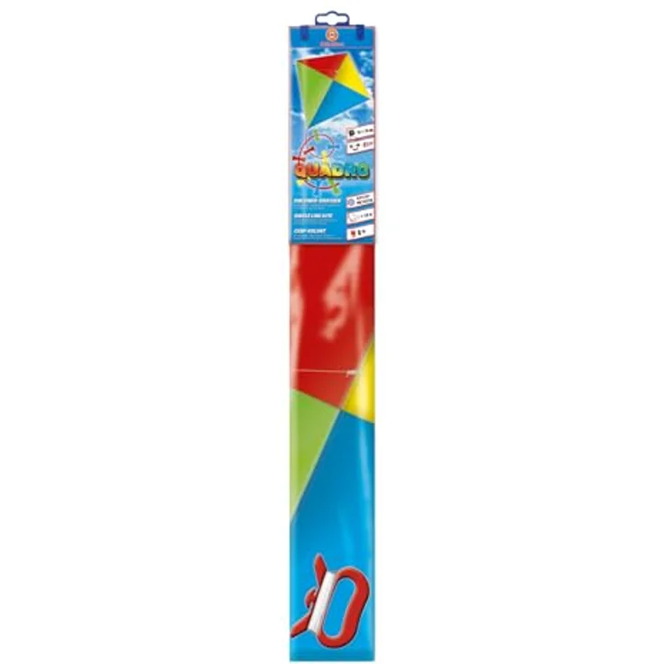 Günther Flugspiele 1164 Einleiner-Drachen Quadro, 70 x 70 cm, robustes Polyester, inkl. Griff & Schnur, für Kinder ab 6 Jahren, flugbereit bei 20-40 km/h – Bild 2