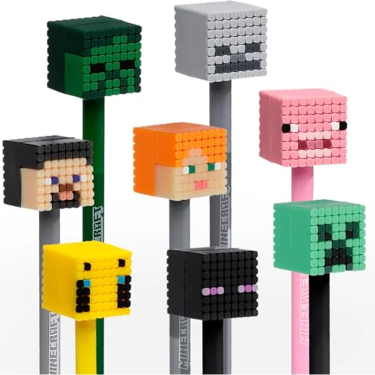 PUCKATOR Minecraft Set 8 Topper Fine Point Stifte, Präzise Filzstifte mit Minecraft-Symbolen für kreatives Schreiben und Zeichnen – Bild 3