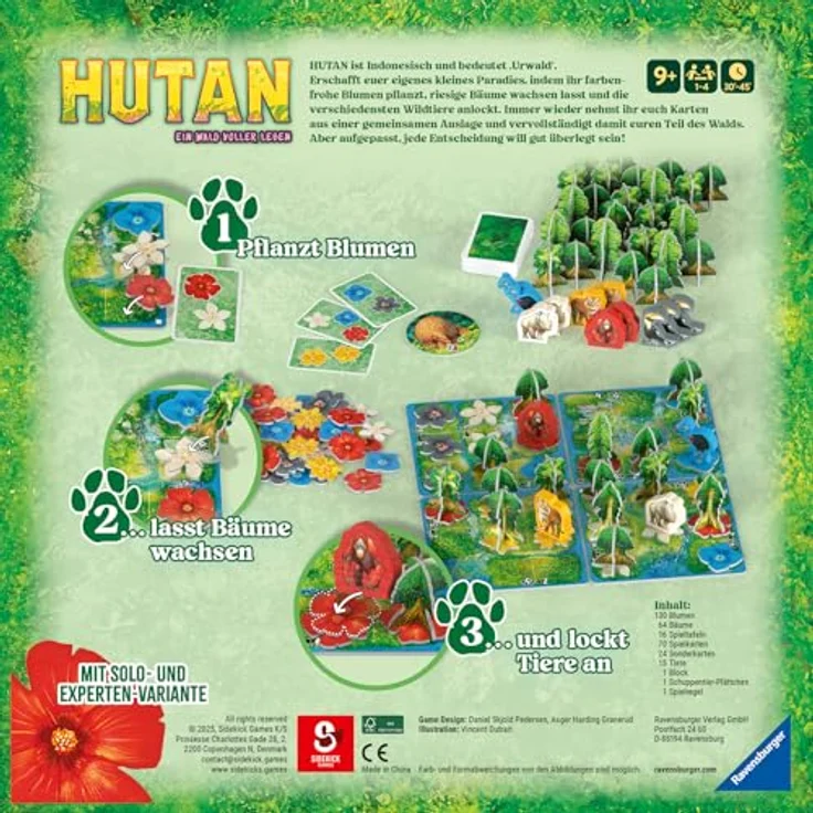 Ravensburger Hutan, Familienspiel für 1-4 Personen im indonesischen Urwald mit farbenfrohen Blumen und riesigen Bäumen – Bild 6