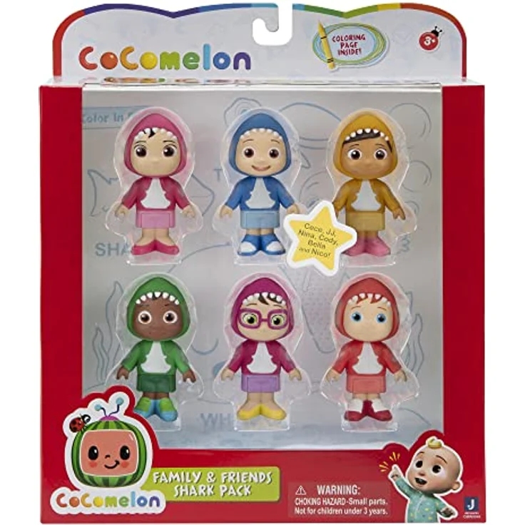 CoComelon 6 Figure Pack (Family & Friends) (Shark Theme) CMW0046 – Bild 3