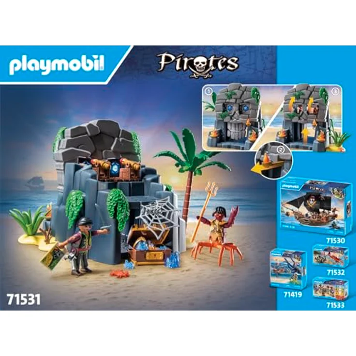 Playmobil® Konstruktions-Spielset Totenkopfinsel (71531), Pirates, (73 St), Made in Europe – Bild 5