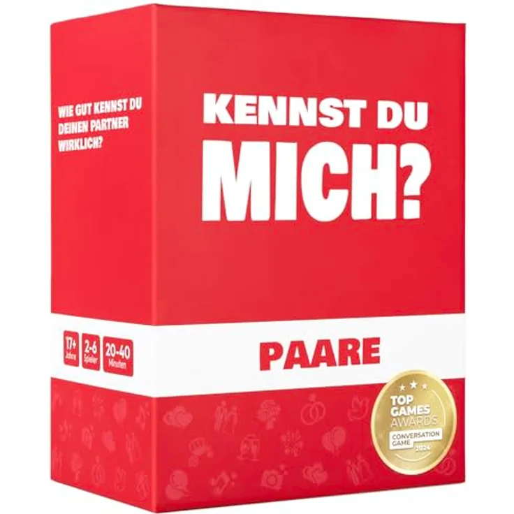 The World Game Kennst du Mich Paare, Fragenspiel und Kartenspiel für Paare auf Deutsch, 150 Fragen, für 2-6 Spieler, ideales Geschenk für Valentinstag oder Jahrestag