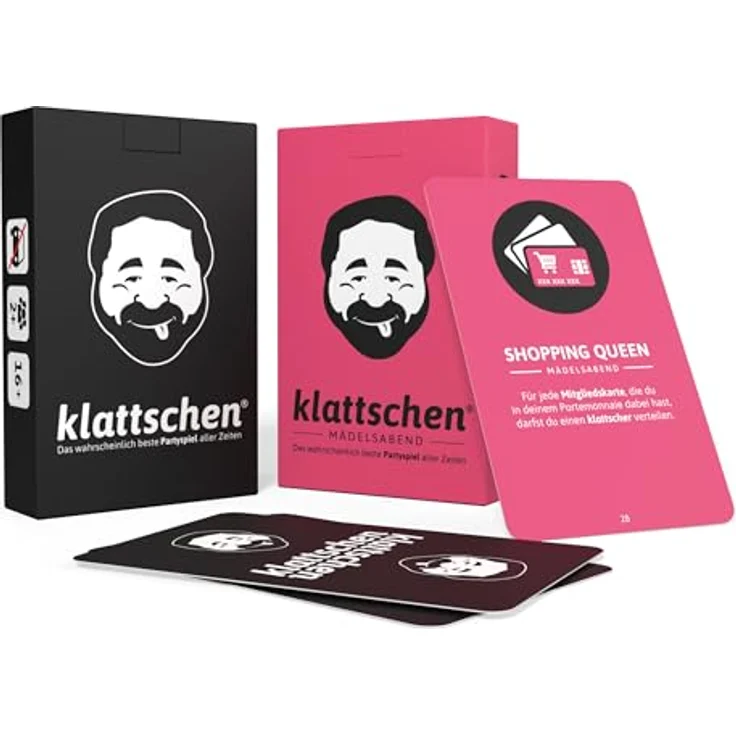DENKRIESEN klattschen® Mädelsabend, Kult-Trinkspiel mit 60 Spielkarten und 25 abwechslungsreichen Aufgaben, ideal für Junggesellenabschiede und Spieleabende – Bild 1