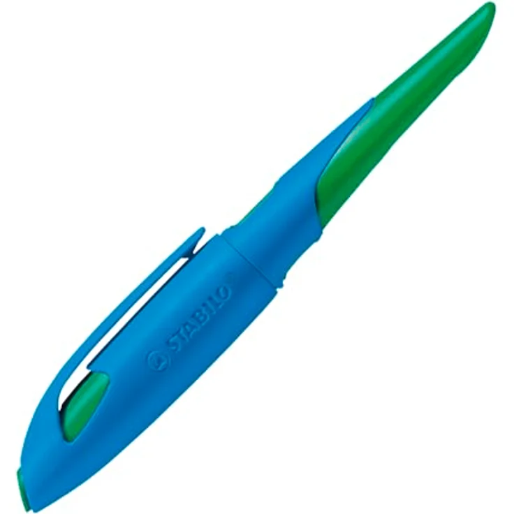 STABILO Füllfederhalter EASYbirdy R, ergonomischer Schulfüller für Rechtshänder, Feder A, himmelblau/grasgrün, inkl. löschbarer Standardpatrone – Bild 1