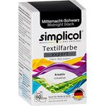 simplicol Textilfarbe expert Mitternacht-Schwarz 1718 - Zum Umfärben und Auffrischen von Kleidung, Waschmaschinenfest, für Baumwolle, Wolle, Seide, Leinen, Viskose & Mischgewebe