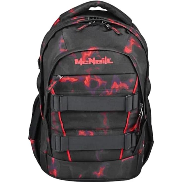 McNeill Schulranzen Luca 2.0, 2-tlg. Set aus Polyester, ergonomisches Rückensystem, 28 l Volumen, Farbe ashh – Bild 2