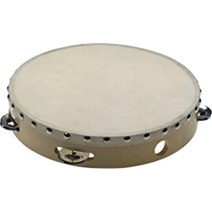 STAGG 10 Zoll Holz Tambourin m. Fell, Schellen 1 reihig