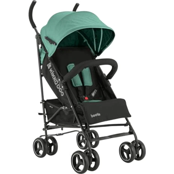 Kikkaboo Kinderwagen Käfer, Stahlrahmen, Korb, abnehmbare Vorderräder, Fußstütze, Farben:türkis – Bild 3